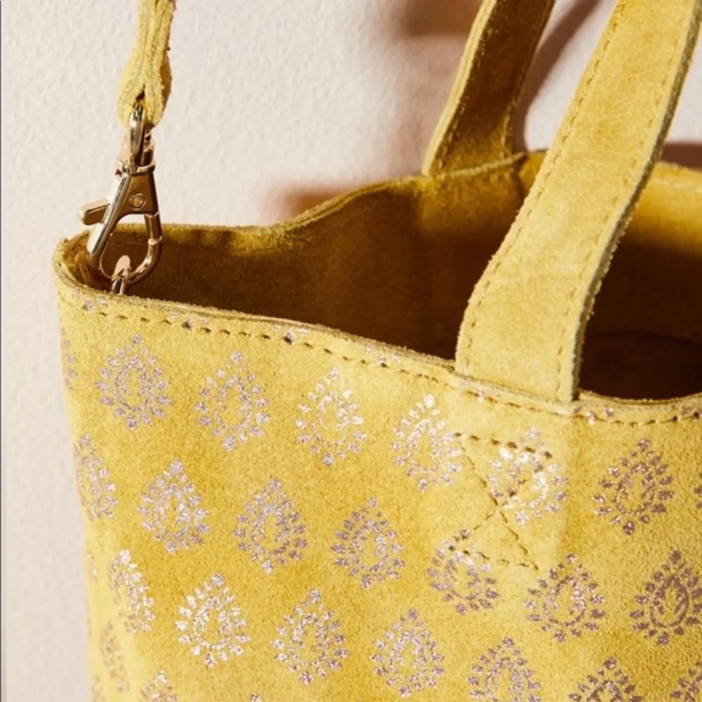 Anthropologie- Llani Mini Shopper Suede Tote Bag